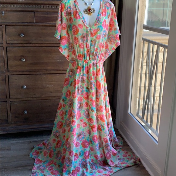 Anthropologie Dresses & Skirts - Ella moss floral 100% silk maxi dress